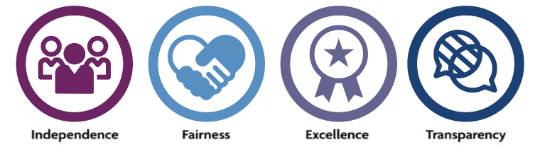 Independence, fairness, excellence, transparency