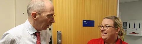 Rob Behrens talks to staff on the frontline at the Walton Centre NHS Trust