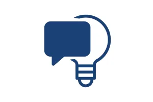 Speech bubble and light bulb