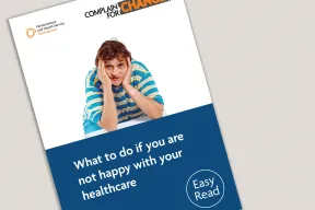 Graphic of easy read leaflet how to complain about the NHS